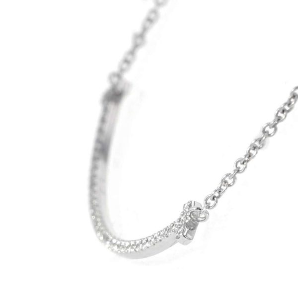 9295179 02 Tiffany Necklace T Smile Pendant Small Diamond Total 010ct White Gold