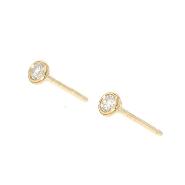 9307124 02 Tiffany Earrings Elsa Peretti Diamond Total 010ct Visor Yard Earrings K18YG Yellow Gold