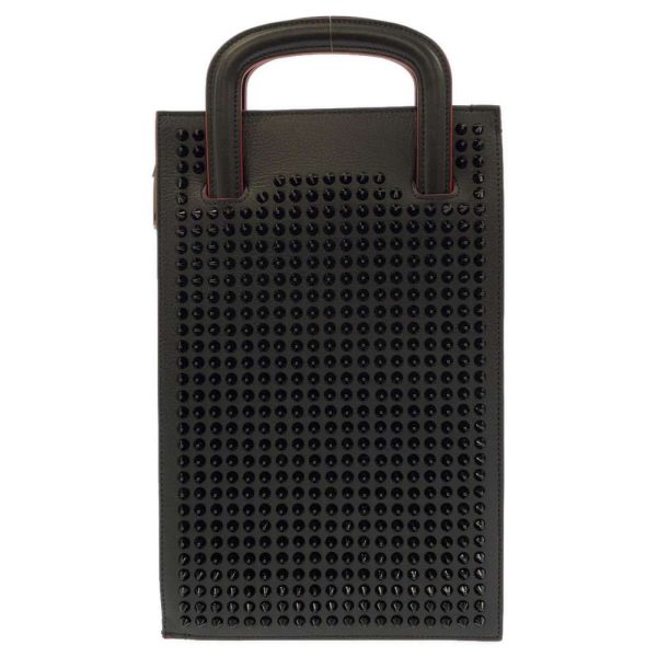 9312906 03 Christian Louboutin Trick Track Small Spike Studs Handbag Black