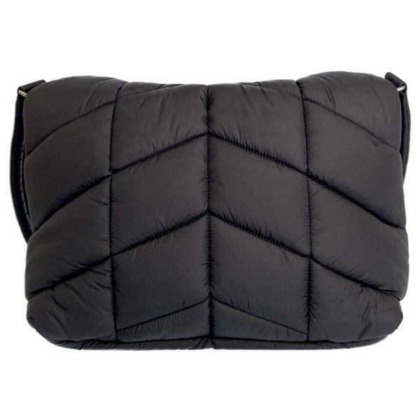 9313033 03 Saint Laurent Paris Puffa Quilted Nylon Shoulder Bag Black