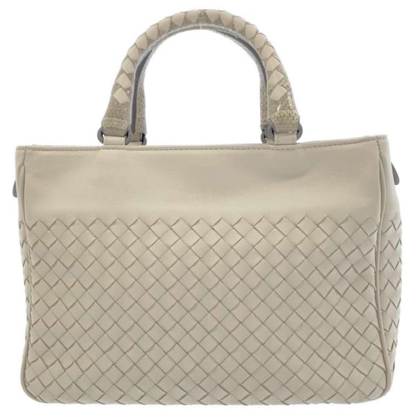 9313101 03 Bottega Veneta Handbag Intrecciato Python Leather BAG 2way Shoulder Bag Ribbon White