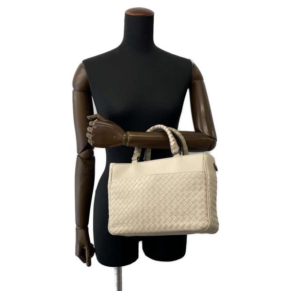 9313101 05 Bottega Veneta Handbag Intrecciato Python Leather BAG 2way Shoulder Bag Ribbon White