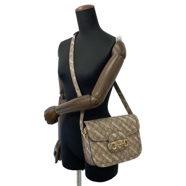 9319912 06 Gucci Shoulder Bag Balenciaga Collaboration Horsebit 1955 GG Supreme 602204 GUCCI