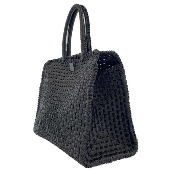 9334984 02 Salvatore Ferragamo Studio Basket Raffia Bag Navy