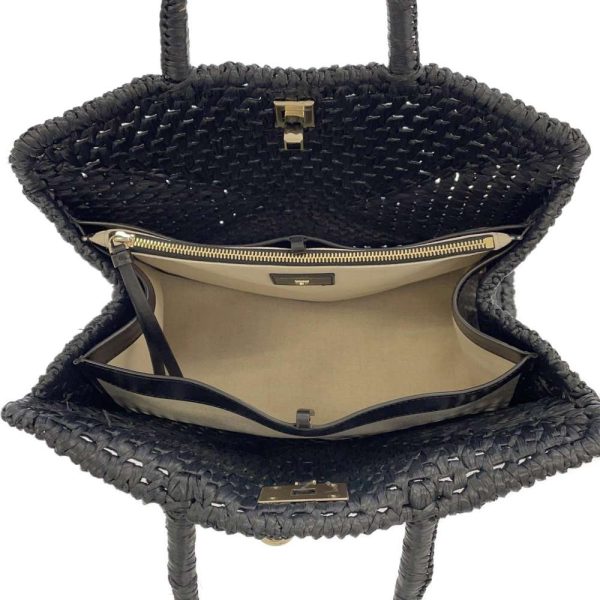 9334984 08 Salvatore Ferragamo Studio Basket Raffia Bag Navy