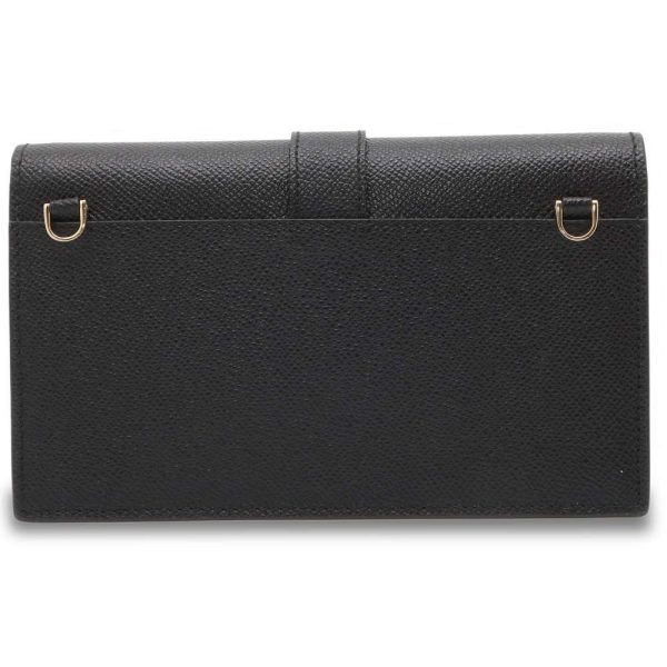 9396357 03 Salvatore Ferragamo Gancini Flap Leather Shoulder Bag Black