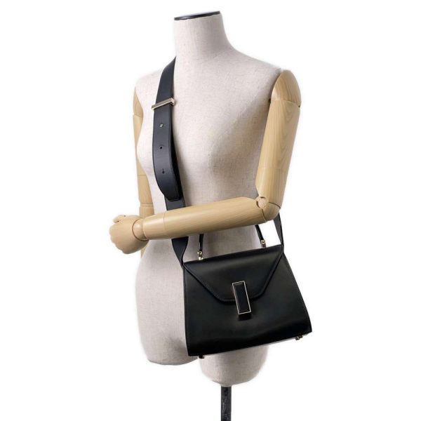 9402980 06 Valextra 2way Iside Mini Suede Leather Shoulder Bag Bicolor Black