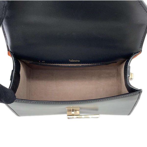 9402980 07 Valextra 2way Iside Mini Suede Leather Shoulder Bag Bicolor Black