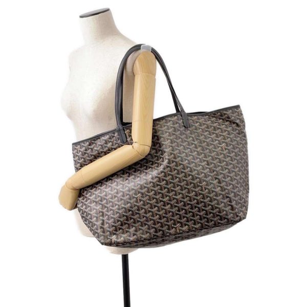 9417472 04 Goyard Saint Louis GM PVC Coated Canvas Bag with Pouch Black