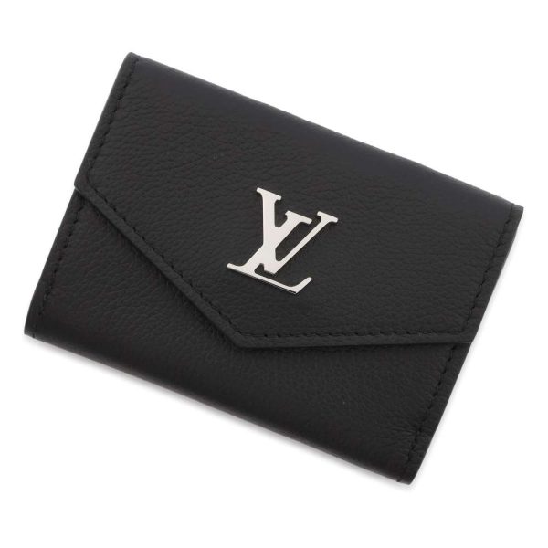 9424944 01 Louis Vuitton Tri fold Wallet Calf Leather Portefeuille Rock Mini Black