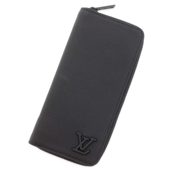 9429291 01 Louis Vuitton Long Wallet Aerogram Leather Zipper Wallet Vertical M81743 Black