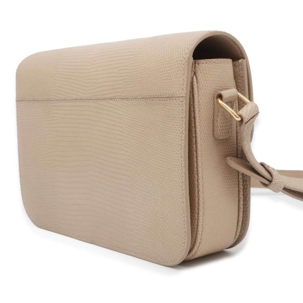 9433472 02 Celine Triomphe Lizard Shoulder Bag Beige