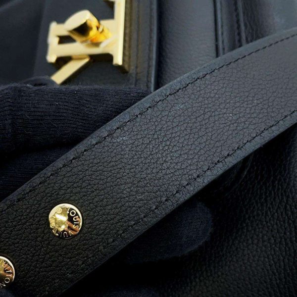 9440920 13 Louis Vuitton Handbag Lock Me Bucket NV Grained Calf Leather 2way Shoulder Black