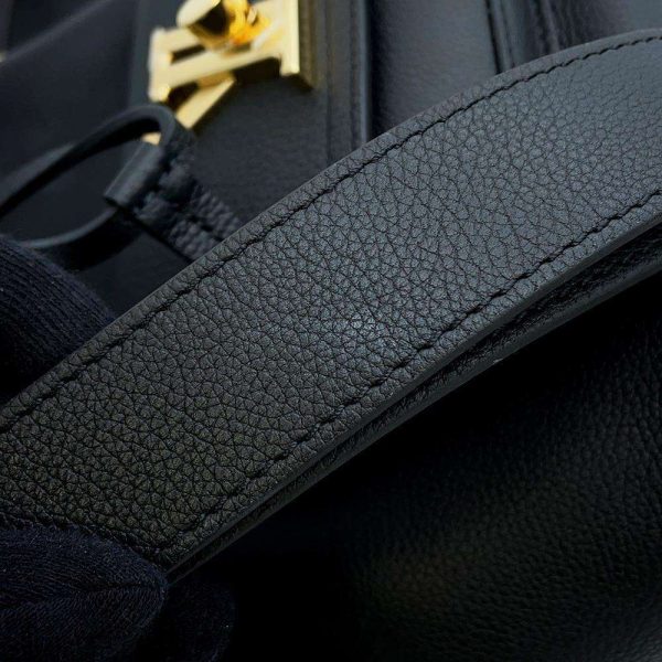 9440920 14 Louis Vuitton Handbag Lock Me Bucket NV Grained Calf Leather 2way Shoulder Black