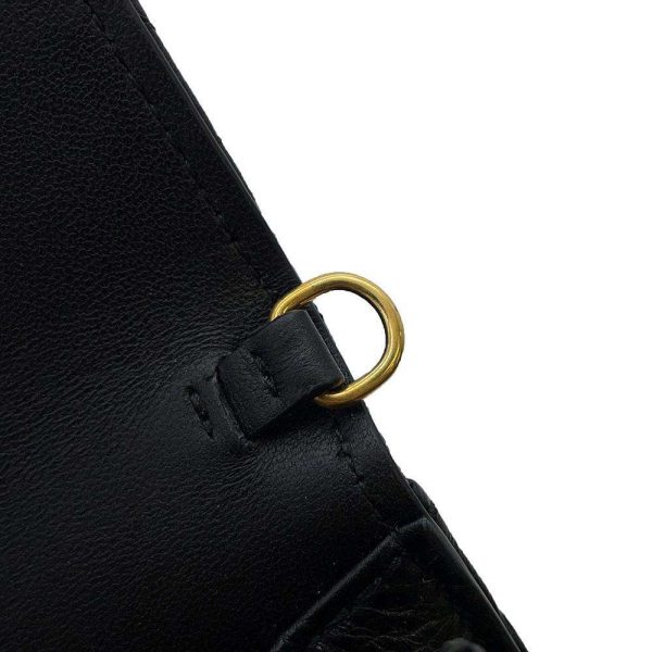 9441323 08 Christian Dior Chain Wallet Caro Cannage Calfskin Black