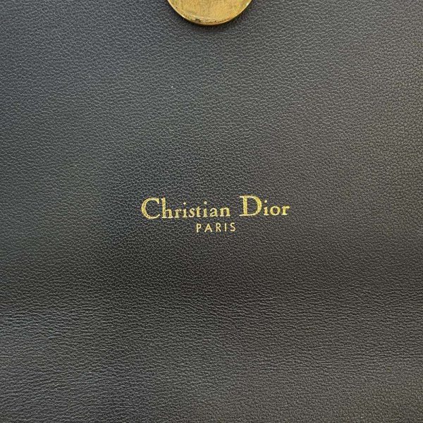 9441323 10 Christian Dior Chain Wallet Caro Cannage Calfskin Black