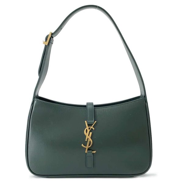 9441330 01 Saint Laurent Paris Le Saint Cassette Leather Shoulder Bag Green