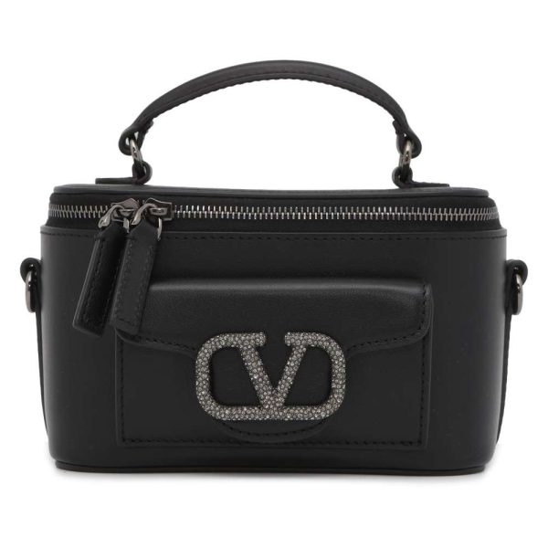 9445741 01 Valentino 2way Garavani Loco Jewel Calfskin Handbag Black