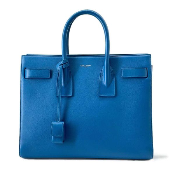 9450660 01 Saint Laurent Paris Sac Jour Leather Shoulder Bag Blue