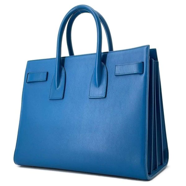 9450660 02 Saint Laurent Paris Sac Jour Leather Shoulder Bag Blue