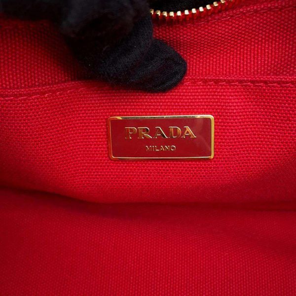 9463837 14 Prada Tote Handbag Canapa Canvas Red