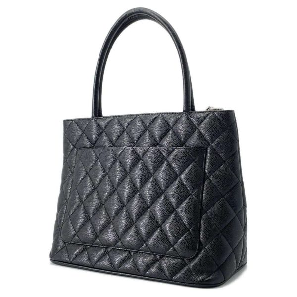 9464308 02 Chanel Tote Bag Reproduction Tote Coco Mark Matelasse Quilted Caviar Skin Black