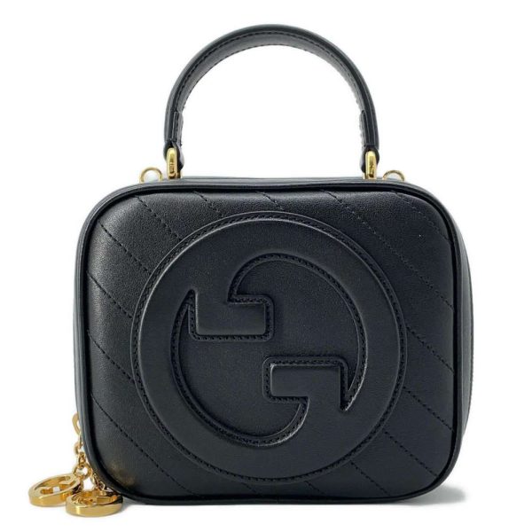 9502871 01 Gucci Shoulder Bag Blondie Top Handle Leather 744434 GUCCI Bag 2way Handbag Black