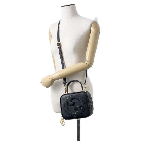 9502871 05 Gucci Shoulder Bag Blondie Top Handle Leather 744434 GUCCI Bag 2way Handbag Black