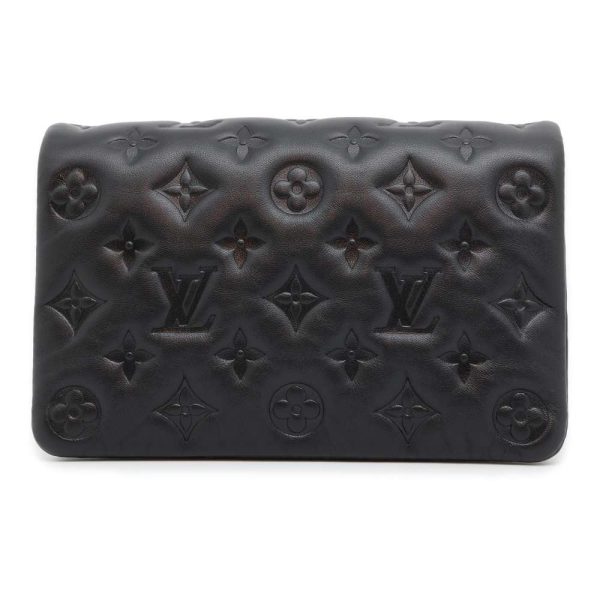 9512436 01 Louis Vuitton Chain Shoulder Bag Pochette Coussin Monogram Pattern 2way Clutch Black