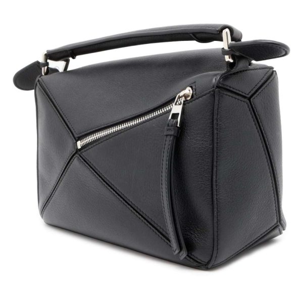 9516557 02 Loewe Handbag Puzzle Bag Small Classic Calf Leather 2way Black