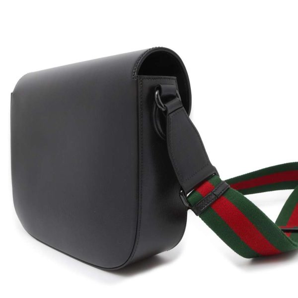 9544352 02 Gucci Shoulder Bag Horsebit 1955 Leather Black
