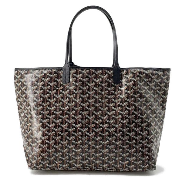 9545670 01 Goyard Tote Bag Saint Louis PM Pouch Black Coated Canvas