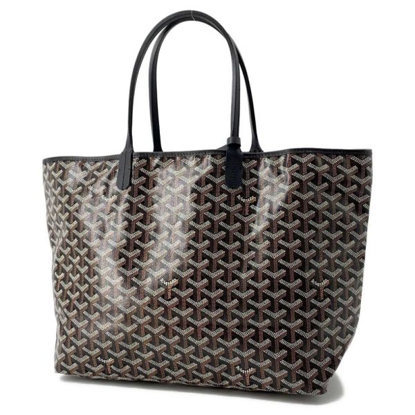 9545670 02 Goyard Tote Bag Saint Louis PM Pouch Black Coated Canvas