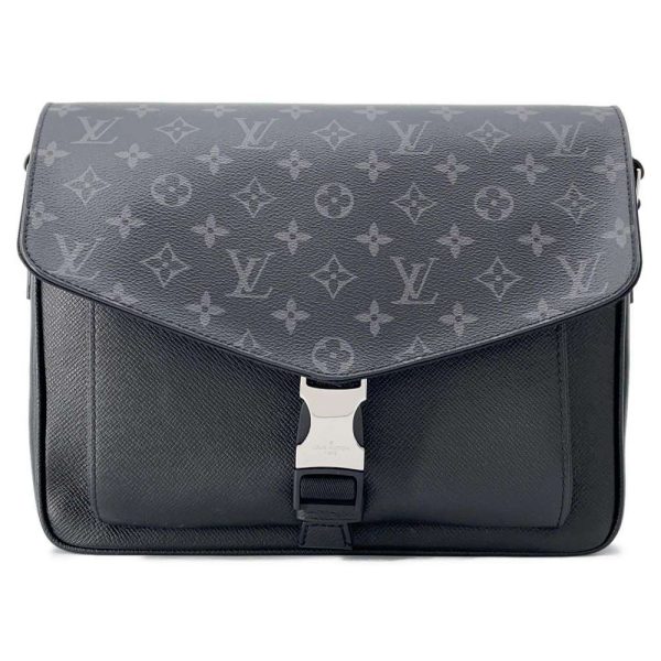 9581104 01 Louis Vuitton Messenger Monogram Eclipse Taiga Rama Black