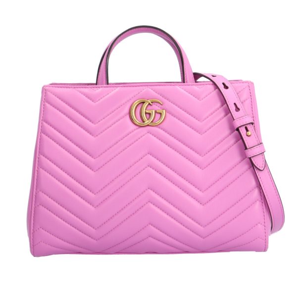 brb00120000000582 1 Gucci GG Marmont Shoulder Bag Leather Pink