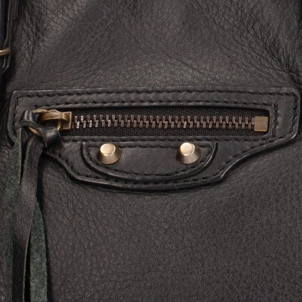 brb01000000000151 12 BALENCIAGA Mini Paper Leather Shoulder Bag Black