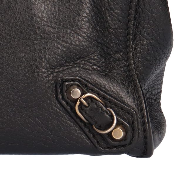 brb01000000000151 13 BALENCIAGA Mini Paper Leather Shoulder Bag Black