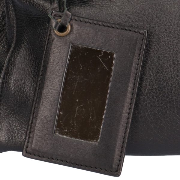 brb01000000000151 16 BALENCIAGA Mini Paper Leather Shoulder Bag Black