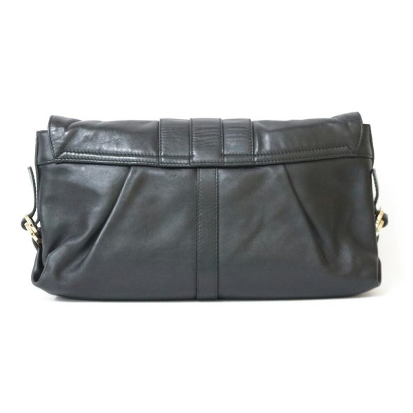 brb01000000001681 3 Bulgari Chandra Leather Shoulder Bag Black