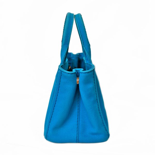 brb01000000002493 4 1 Prada Canapa Tote PM Canvas Handbags Blue