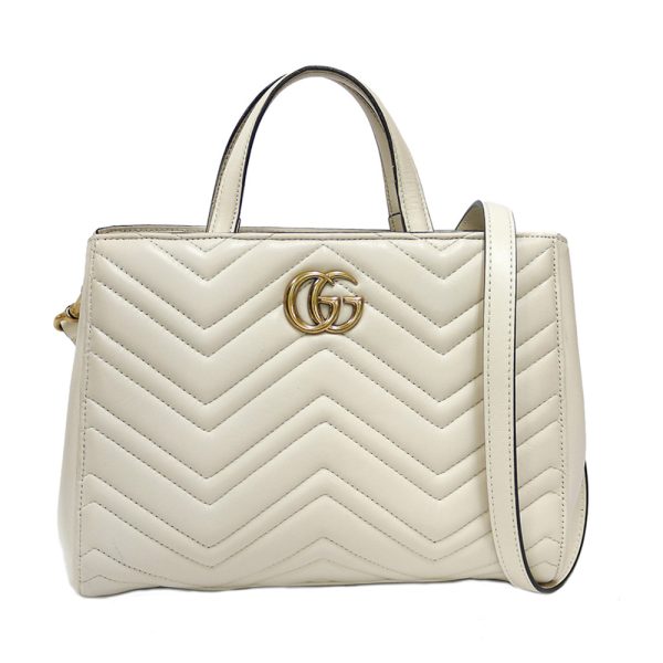 brb01000000003575 1 Gucci GG Marmont Leather Shoulder Bag White