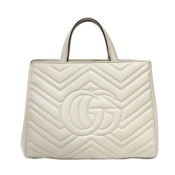 brb01000000003575 3 Gucci GG Marmont Leather Shoulder Bag White