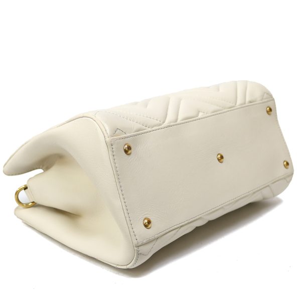 brb01000000003575 6 Gucci GG Marmont Leather Shoulder Bag White