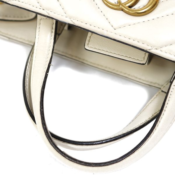 brb01000000003575 8 Gucci GG Marmont Leather Shoulder Bag White