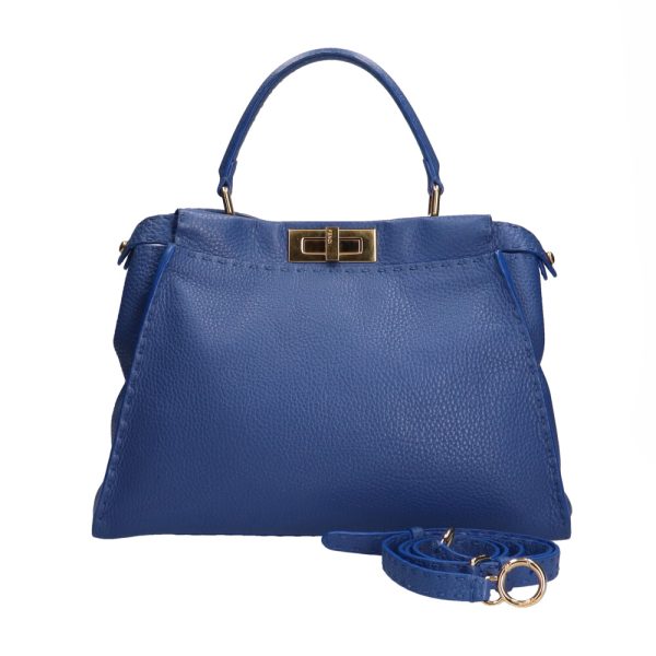 brb01100000000514 1 FENDI Stylish Peekaboo Selleria Handbag Leather Blue