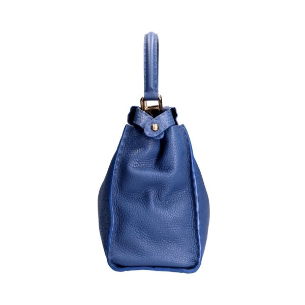 brb01100000000514 4 FENDI Stylish Peekaboo Selleria Handbag Leather Blue