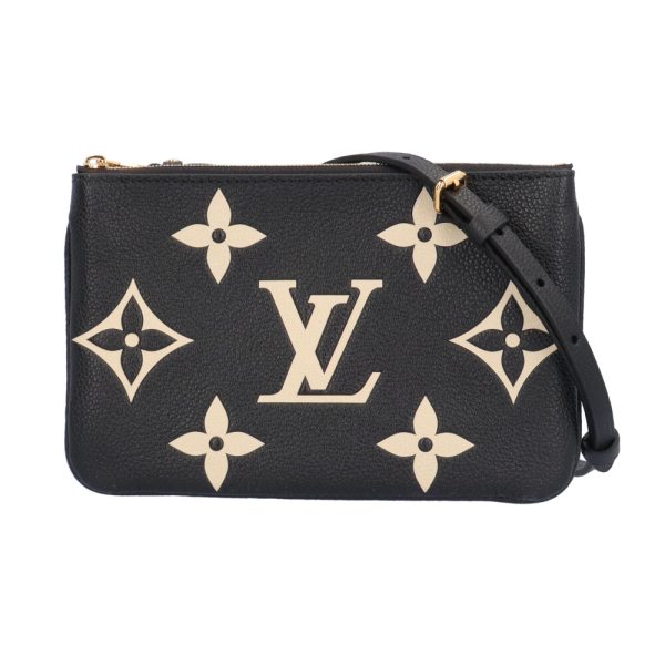 brb02110000006686 1 Louis Vuitton Pochette Double Zip Shoulder Bag Monogram Emprene Black