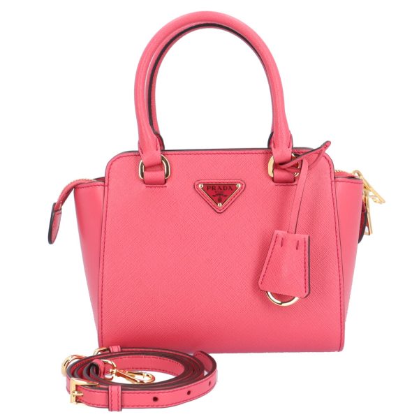 brb02630000003340 1 Prada Saffiano Shoulder Bag Leather Pink