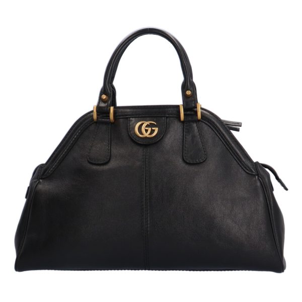 brb02790000000459 1 Gucci Liber Medium GG Marmont Leather Handbag Black