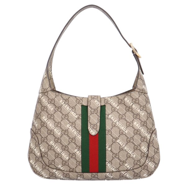 brb03130000003626 3 Gucci Balenciaga Collaboration The Hacker Project Shoulder Bag GG Supreme Canvas Beige